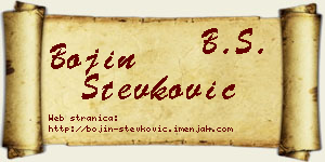 Bojin Stevković vizit kartica